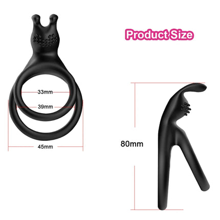 2 In 1 Men's Silicone Penis Ring Clitoris Stimulator Cock Ring Ejaculation Delay Penisring Erection Ring for Men Couples