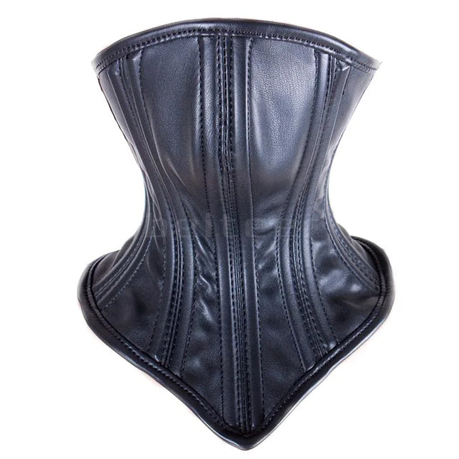 PU Leather Neck Corset Collar Restraint Bondage Locking Roleplay Face Cover Mouth Slave Adult Sex Toys for Couples