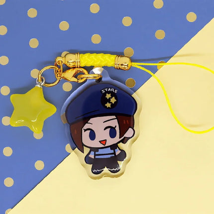 S.T.A.R.S. Wesker, Jill, Chris|Inspired by Resident Evil Acrylic Keychain&phoneCharm |Double Sided with Star |Cute Gaming Gift