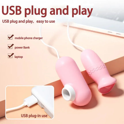 Body Safe Silicone Clitoral Sucker – 2 in 1 Air Pulse G Spot Vibrator for Women, Rechargeable Adult Sex Toy with 10 Speeds
