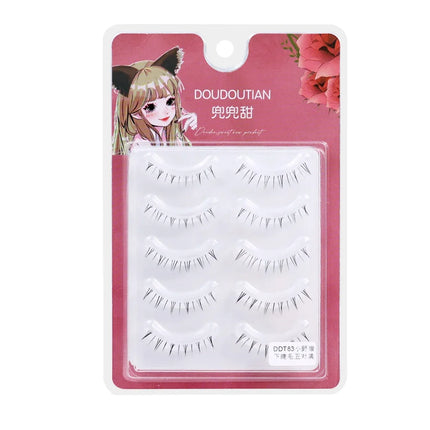 5 Pair Natural Lower Eyelashes Makeup Soft Handmade Clear Thin Band Under False Lashes Strip DIY Eyelashes Extension Beauty Tool