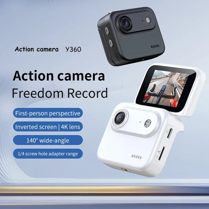 Y360 4K Ultra HD Action Camera With Flip Screen Recording VLOG-Ready Image Stabilization Wide-Angle Lens Cycling Camera