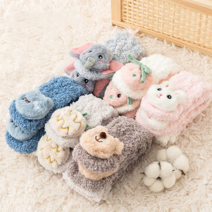 Coral Velvet Baby Long Socks Newborn Thermal Footwear Thick Plush Infant Knee High Sock Boy Girl Winter Leg Warmer Kids Stocking