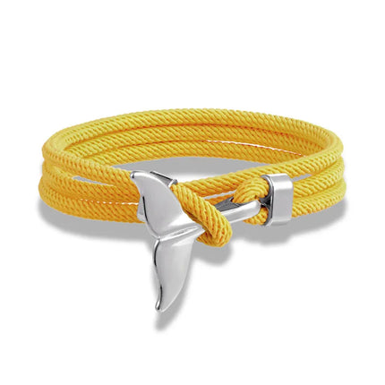Ocean Style Whale Tail Anchor Bracelet for Men Women Multilayer Adjustable Rope Couple Bracelets Fashion Friendship Jewelry Gift