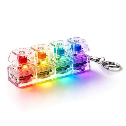4-Key Polka Dot Keychain Pendant Fidget Stress Releasing Decompression Keychain Press Keyboard Button Keycap Bags Charm Pendant