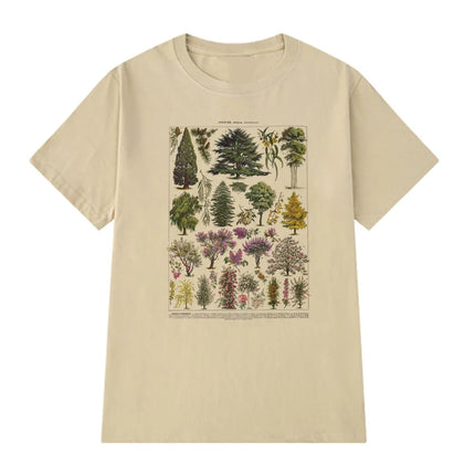 Summer Fashion Unisex T-shirt Vintage Tree Women T-shirts Graphic Tees Harajuku Tops Travel T-shirt