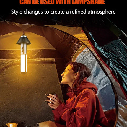 Multi-functional Camping Light 2 in 1 Rechargeable Telescopic Camping Lantern Flashlight with Hook Outdoor Emergency Work Light