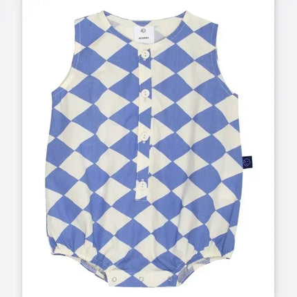 OUYANG&IVAN SsWyn2025 Mid Blue Denim Sailor Collar Romper Floral Baby One-pieces for Babies Boy Girl Bodysuits