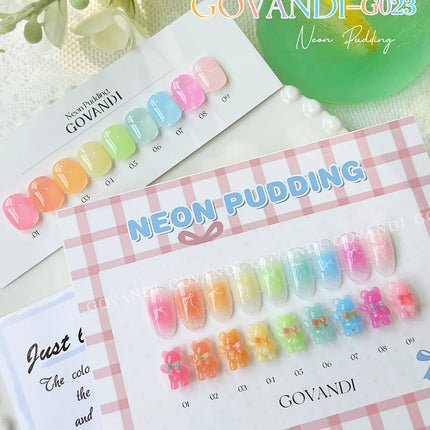 Spring Summer 10pcs Ice Cream Gel Nail Polish Set Soak Off Transparent Glitter Color UV LED Varnishes Nail Art Candy Gel Polish