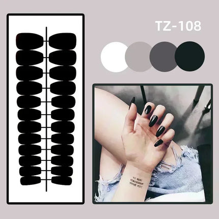 24Pcs Simple Square Head Fake Nail with nude design White Gradient French Press on False Nails Short Full Cover Nail Tips