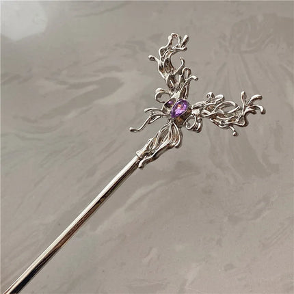 Fashion Butterfly Hair Sticks for Women Metal Hair Clip Pins Minimalist Irregualr Girls Hairpins Hair Bun Maker Headwear