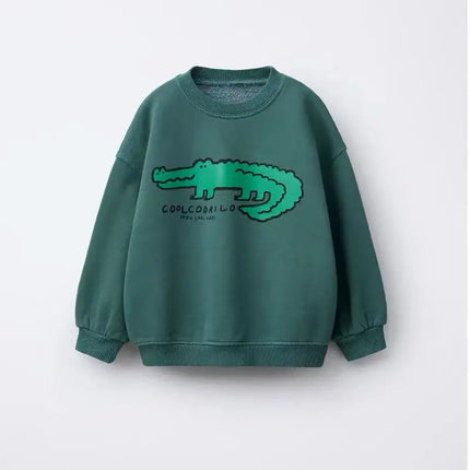 New Cartoon Sweatshirts For Boys Girls Loose Casual Long-sleeved Tops Spring Autumn Wear Fashion Simple Versatile Pullovers
