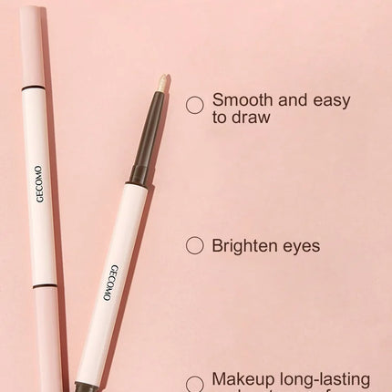 GECOMO Double-ended Lying Silkworm Pencil with 0.01mm Eyeliner Shimmer Eyeshadow Makeup