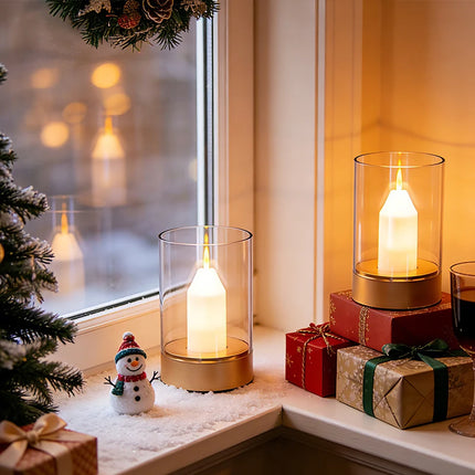 LED Night Light Rechargeable Flameless Candle Motion Sensor Dimmable USB Charging Soft Warm  Bedroom Portable Table Bedside Lamp