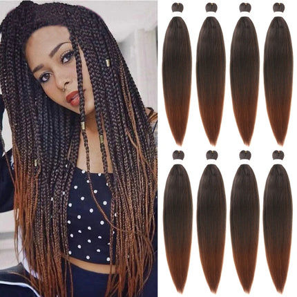 30inch 8 Packs Braiding Hair Pre Stretched Ombre Blonde Braids Hair Extensions Synthetic Xpression Prestretched Braiding Hair