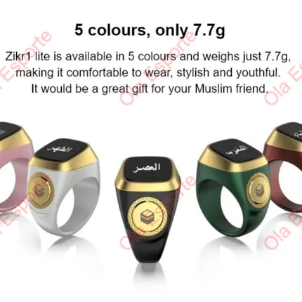 Qibla Smart Tasbih Tally Digital Counter for Muslims Tasbeeh Zikr Ring 5 Prayer Time Vibration Reminder Subhah Masbahah Misbaha