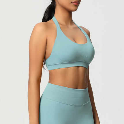 Women Sports Bra Seamless Halter Clothes Push-up Vest Brassiere Gym Top Backless Fitness Yoga Workout Running Underwear