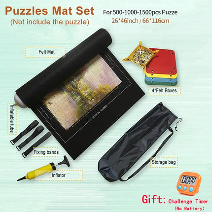 Puzzle Storage Blanket Children Puzzle Toys Multiple Specifications with Bag Portable Parent-child Early Education Gifts