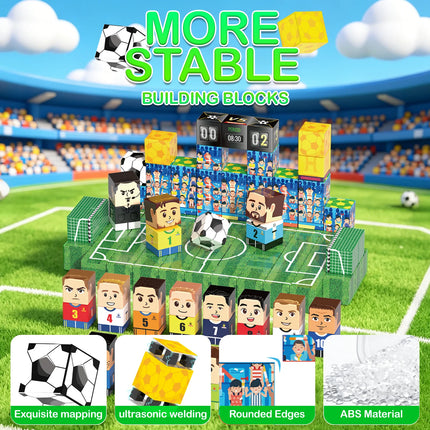 Soccer Magnetic Building Blocks Set Creative DIY Football Player Magnetic Cubes Educational STEM Sensory Toy For Kids Boys Gift