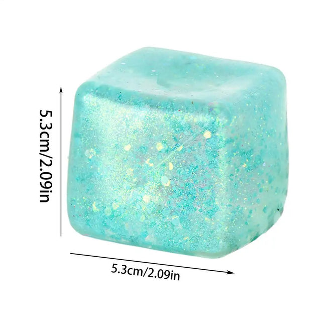 Maltose Cube Stress Squeeze Toy Decompression Small Ice Cubes Anti-Stress Slow Rebound Polar Light Colorful Squeeze TPR Block