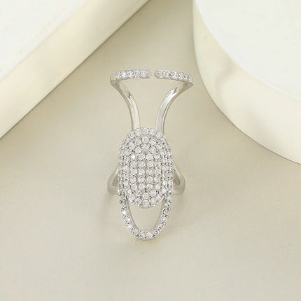 New Fashion Copper Inlaid Zircon Nail Ring INS Selling Gold Plated Manicure Joint Ring for Women Trend Party Jewelry