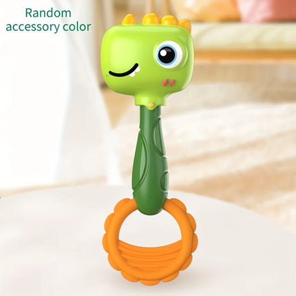 Baby Hand Chime Toy - Cute Pink Rabbit Green Dinosaur Design, Promotes Children's Motor Skill Development and Sensory Learning