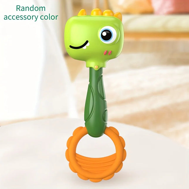 Baby Hand Chime Toy - Cute Pink Rabbit Green Dinosaur Design, Promotes Children's Motor Skill Development and Sensory Learning