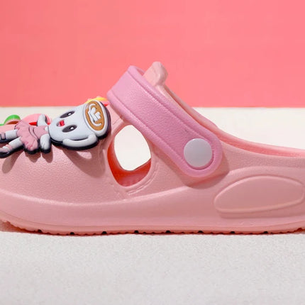 Girls' Slippers with Cute Charms Summer Garden Shoes Beach Sandals Non-slip Breathable Clogs for Girls Indoor & Outdoor Footwear