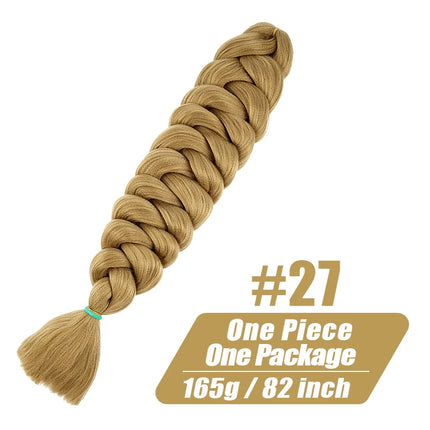 82 Inch Long Kanekalon Jumbo Braiding Hair Synthetic Braids Crochet Hair Extensions 165g Pre Stretched Braid For Black Women