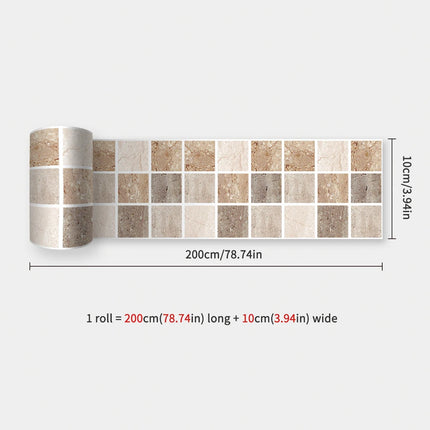 Bathroom Waist Line Wall Stickers Waterproof Peel & Stick Art Mural Backsplash Kitchen Office Skirting Line Decorative Wallpaper