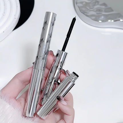 Steel Tube Mascara-Special Spiral Brush,Waterproof LongLasting Silk Fiber Mascara,keep Each Eyelash Curled for aLong Time Makeup