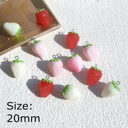 10pcs Cute Strawberry Charms for Jewelry Making Diy Earring Bracelet Pendant Accessories Findings Wholesale Bulk