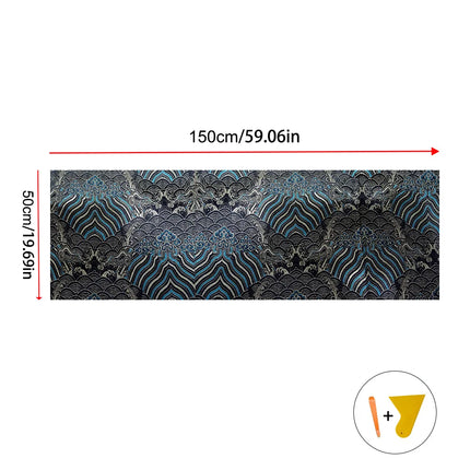 1PCS Car Interior Stickers High-grade Brocade Satin Embroidery Stickers Self-adhesive Fabric Stickers Universal AB Pillar Backi