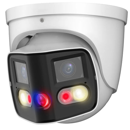 8MP Panoramic IP POE Camera 4K Outdoor 180° Dual Lens Sound Light Alarm Speaker 2.8mm ONVIF Compatible