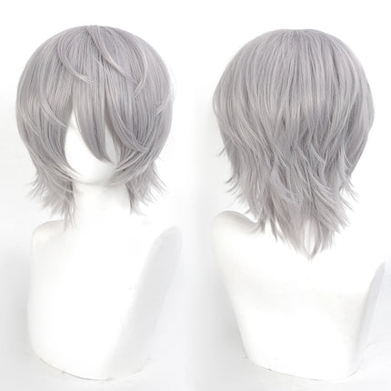 Cospaly Wigs Unisex Anime Wig 12cm/ 4.7 Inch Short Hair Wig Universal Costume Synthetic Wig with Bangs + Cap,for Party Festivals