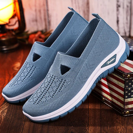 2025 New Mesh Women Vulcanized Shoes High Quality Women Sneakers Slip On Flats Shoes Women Loafers Plus Size 42 Walking Flat