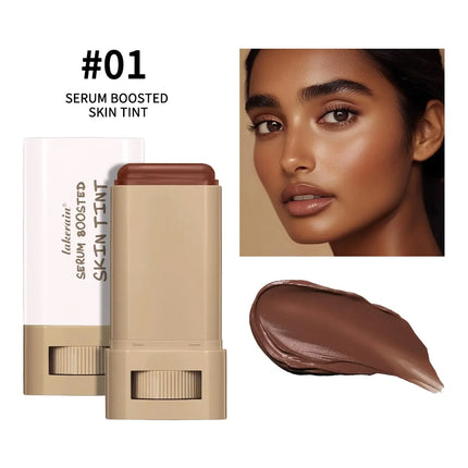 Foundation Stick Balm Serum Boosted Skin Tint Foundation Stick Smooth Plumper Hight Coverage Bronze Foundation Stick
