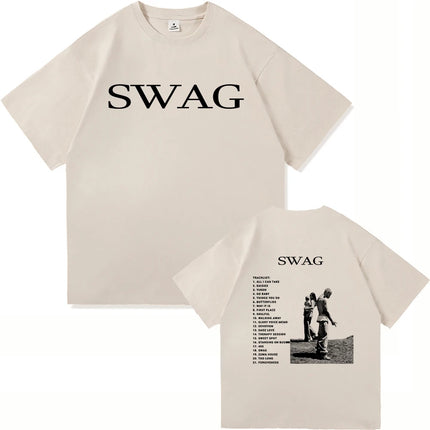 Justin Bieber SWAG T-Shirt 2025 New Album Men/Women Clothing Harajuku High Quality Clothes for Lover Vintage Cotton T-Shirts