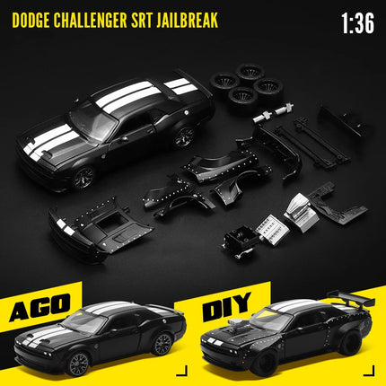 CCA MSZ 1:36 Dodge Challenger Modified Car Sports Car Replacement Model Children's and Boys' Toy Car Collection Ornament