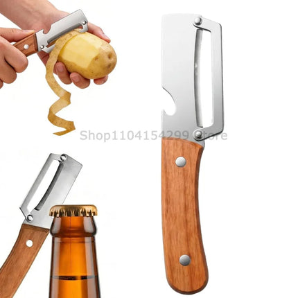 Wooden Handle Paring Knife High Appearance Kitchen Special Fruit Planer Sugarcane Paring Knife Household Thick Scraping Tools