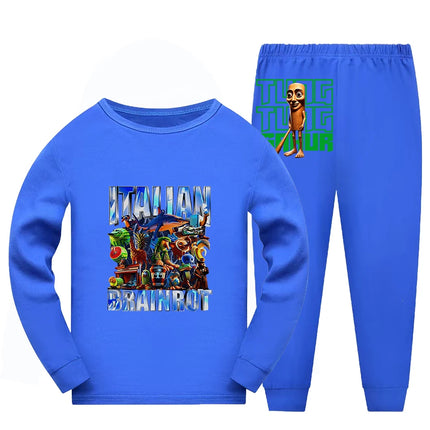 Italian Brainrot Bootleg Retro Meme Shark Tralalero Tralala Pajamas for Girls Clothes Baby Girl Clothes Outdoor Clothing Sets