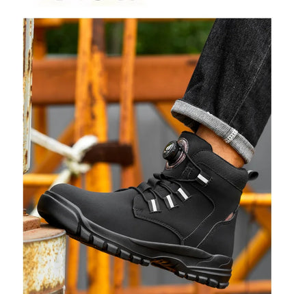 Waterproof Safety Boots Men Indestructible Steel Toe Work Boots Anti-smash Stab-resistant Safety Shoes Biker Botas Para Hombre