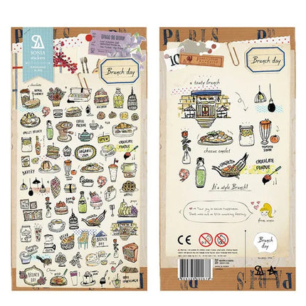 Suatelier Foods Stickers Aesthetic Scrapbooking Cute Junk Journal Ephemera Korean Deco Sticker Planner Diary DIY Craft Supplies
