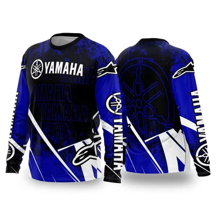 Summer YAMAHA Men Women Motorcycle Riding Suit Loose Breathable Quick Drying Off-Road Racing Suit Long Sleeved Sports T-Shirt