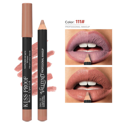 Thanksgiving/Christmas women's cosmetics gifts: 12 color matte velvet lipliner, natural&waterproof&easy to color lipstick pen.
