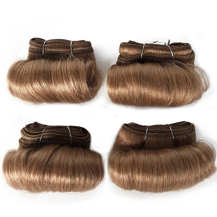 10A Raw Hair Indian Bouncy Curly Bundles 100% Virgin Human Hair Bundles 4 Bundles Deal Short Cut Hair Extensions