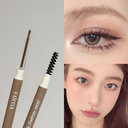 1PC Waterproof Double-Ended Eyebrow Pencil Ultra Fine Eyebrow Pencil Sweat-proof Long Lasting Professional Eye Makeup Cosmetics