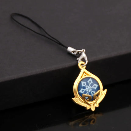 Game Genshin Impact Vision Keychain Luminous 7 Element Double Side Glass Pendant Eye Of Original Keyring Phone Charms Souvenir
