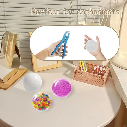 TPR DIY Ball Shell Kit Round Transparent DIY Stress Ball Making Kit Refillable Stretchy Squishy Ball Making Kit