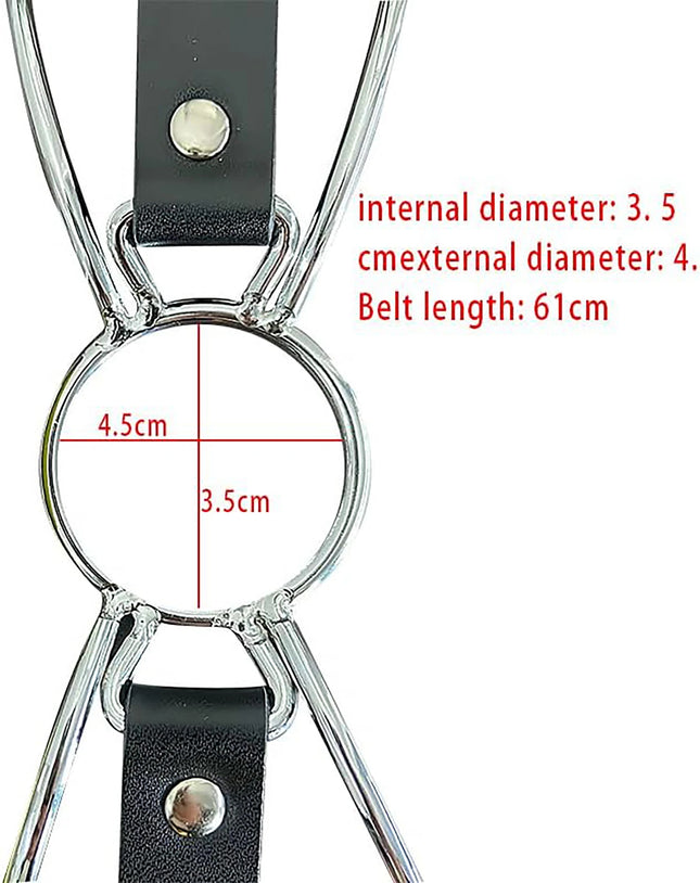 LILUPLAY New BDSM Metal O-Ring/Spider Open Mouth Gag, Leather Restraint Blowjob Gags, Sex Bondage Toys For Couples